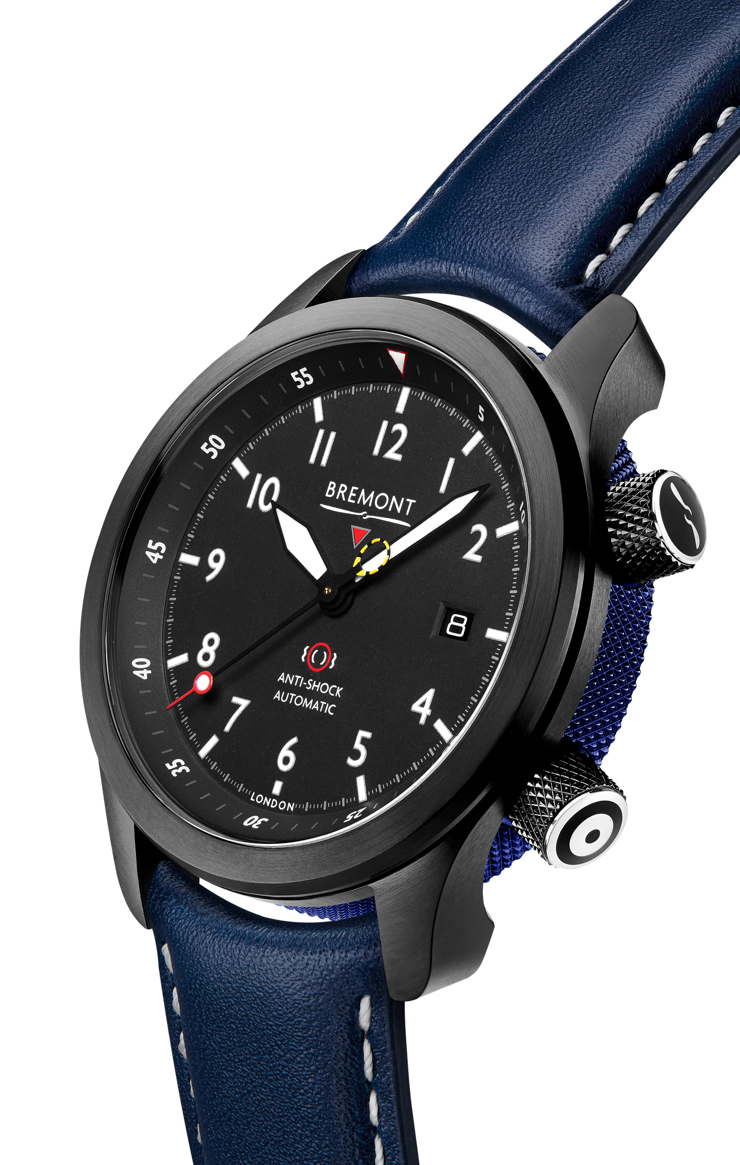 Bremont Watch Company Configurator MBII Custom DLC, Black Dial with Dark Blue Barrel & Open Case Back