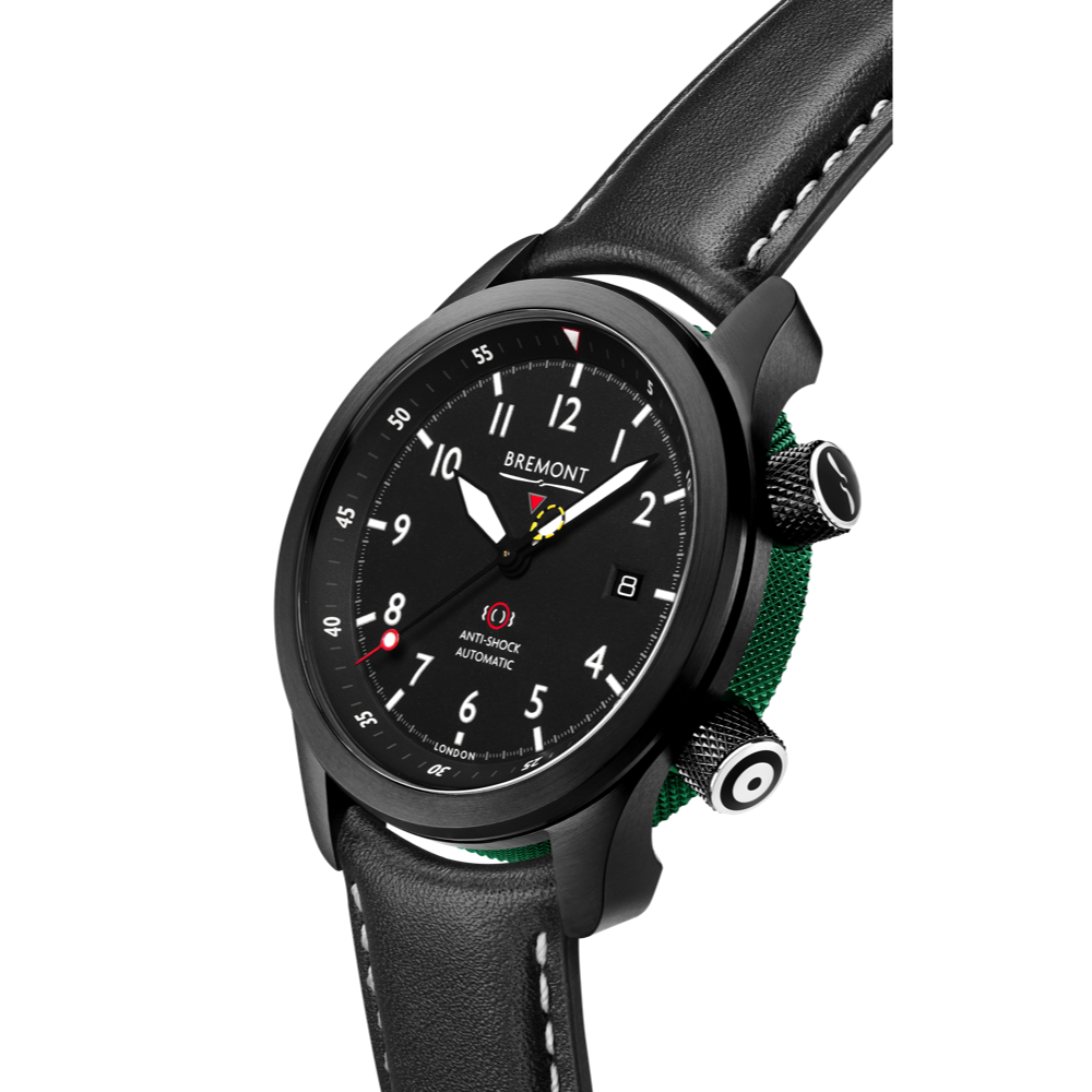 Bremont Watch Company Configurator MBII Custom DLC, Black Dial with Green Barrel & Open Case Back