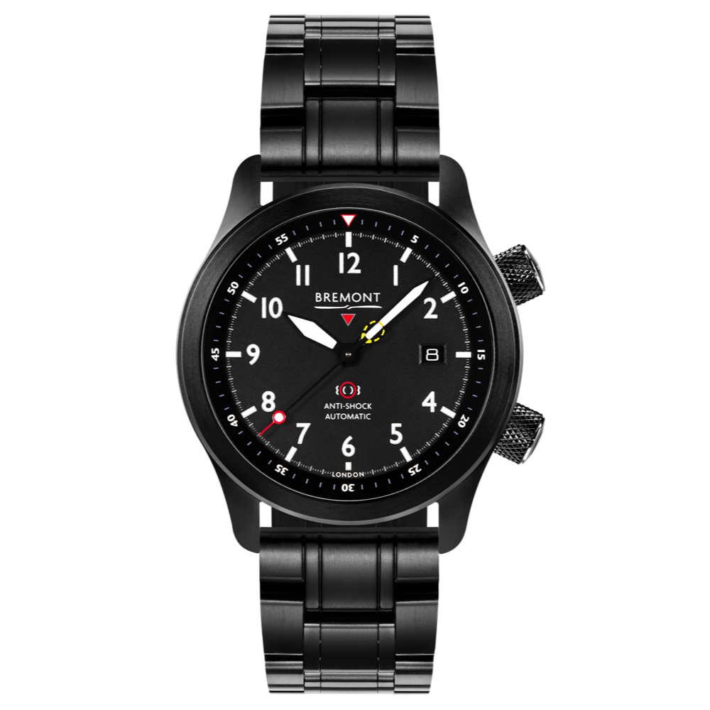 Bremont Watch Company Configurator DLC Strap / Regular / Deployment Clasp MBII Custom DLC, Black Dial with Orange Barrel & Open Case Back