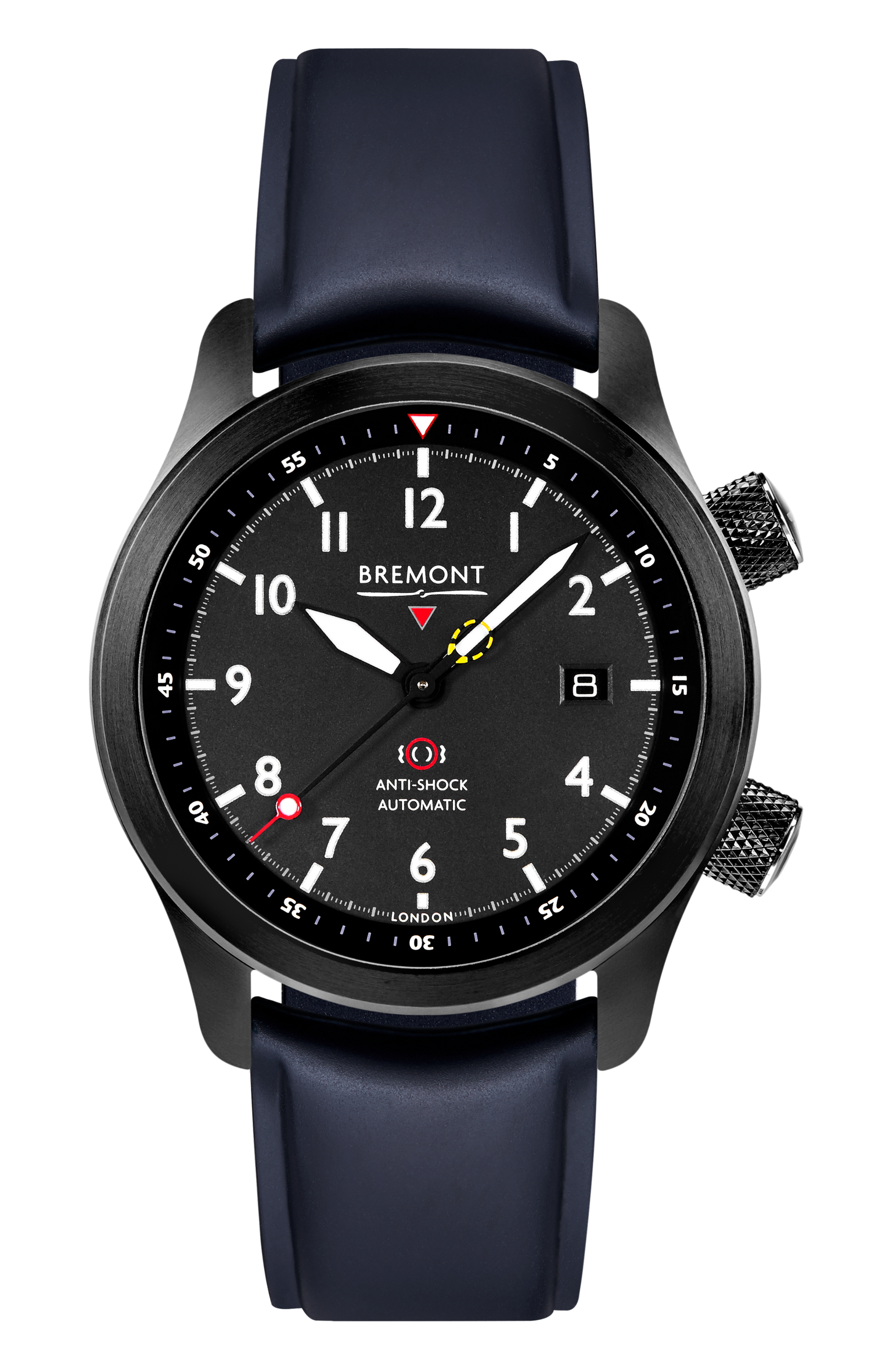 Bremont Watch Company Configurator MBII Custom DLC, Black Dial with Dark Blue Barrel & Open Case Back