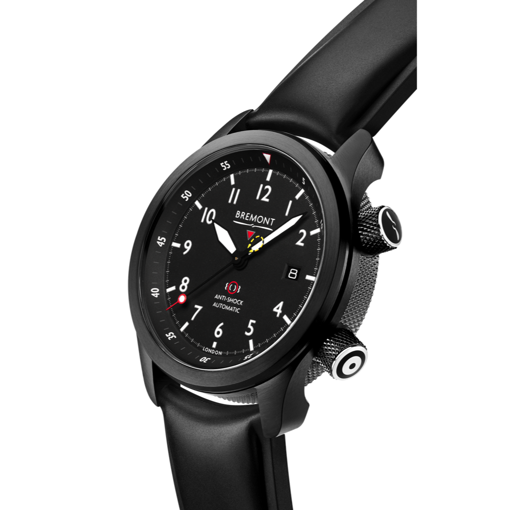 Bremont Watch Company Configurator MBII Custom DLC, Black Dial with Titanium Barrel & Open Case Back