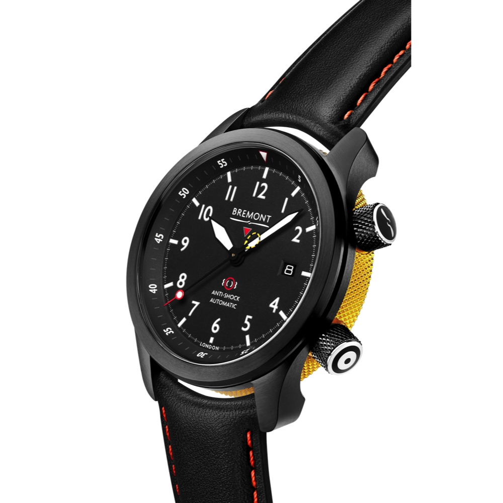 Bremont Watch Company Configurator MBII Custom DLC, Black Dial with Yellow Barrel & Closed Case Back