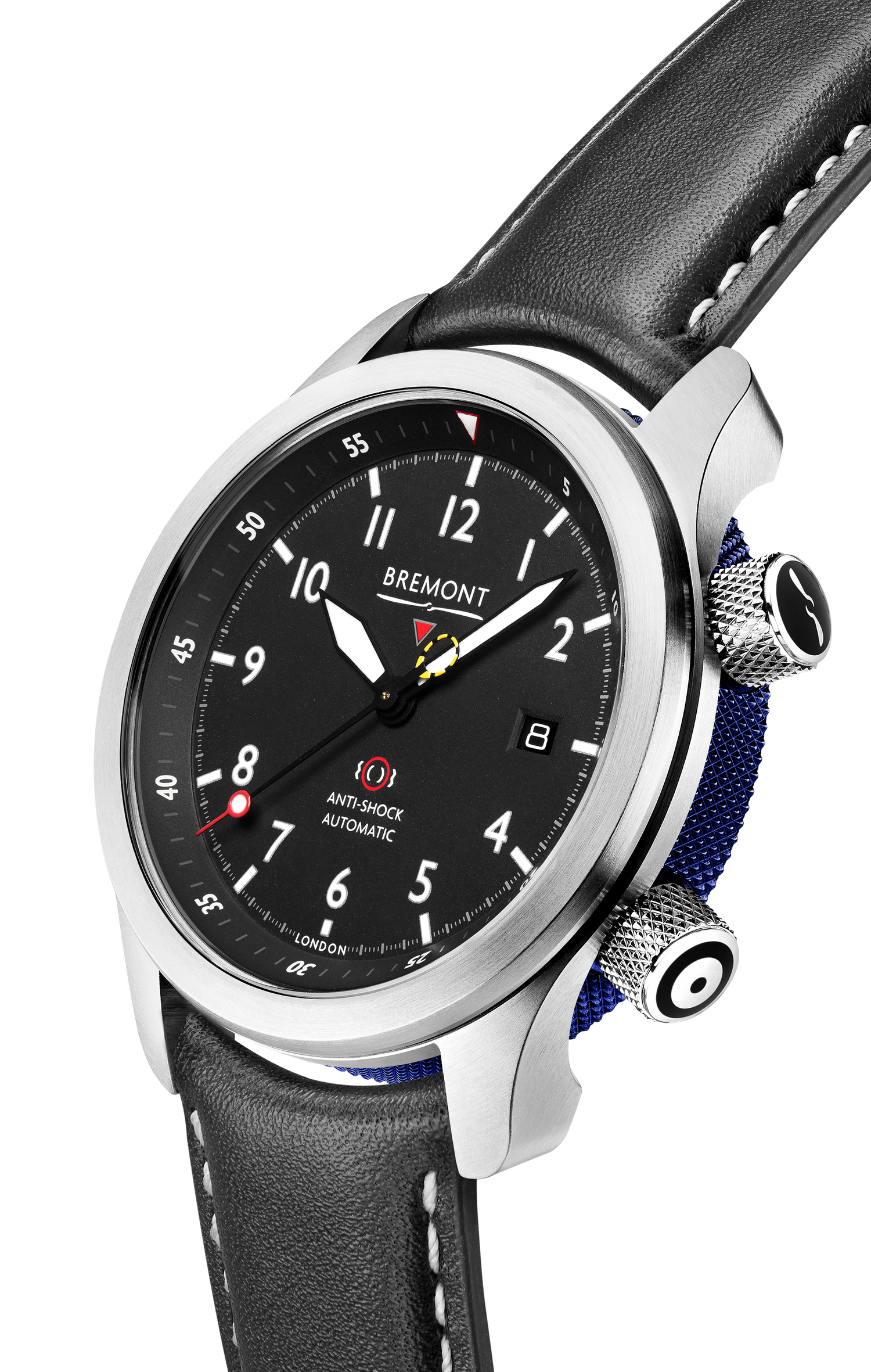 Bremont Watch Company Configurator MBII Custom Stainless Steel, Black Dial with Dark Blue Barrel & Closed Case Back