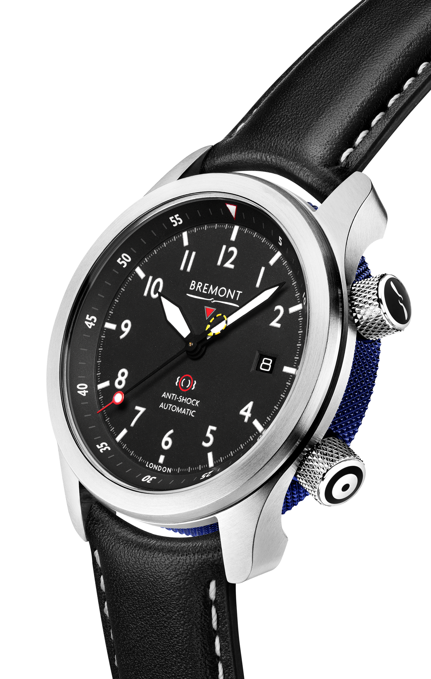 Bremont Watch Company Configurator MBII Custom Stainless Steel, Black Dial with Dark Blue Barrel & Closed Case Back