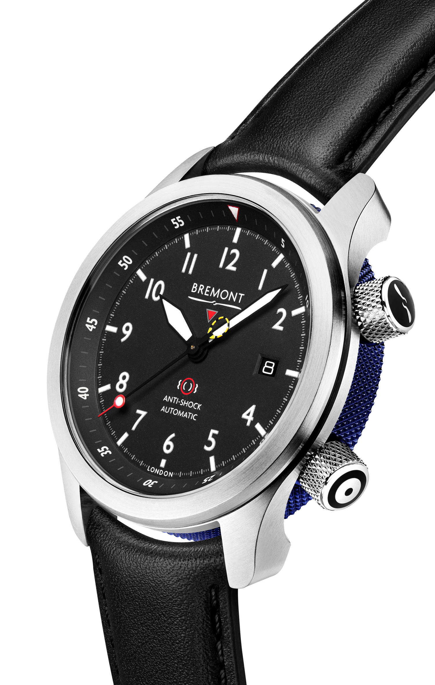 Bremont Watch Company Configurator MBII Custom Stainless Steel, Black Dial with Dark Blue Barrel & Closed Case Back