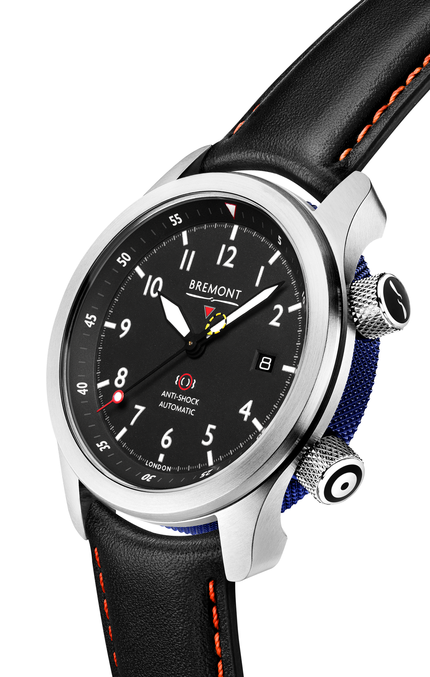 Bremont Watch Company Configurator MBII Custom Stainless Steel, Black Dial with Dark Blue Barrel & Closed Case Back