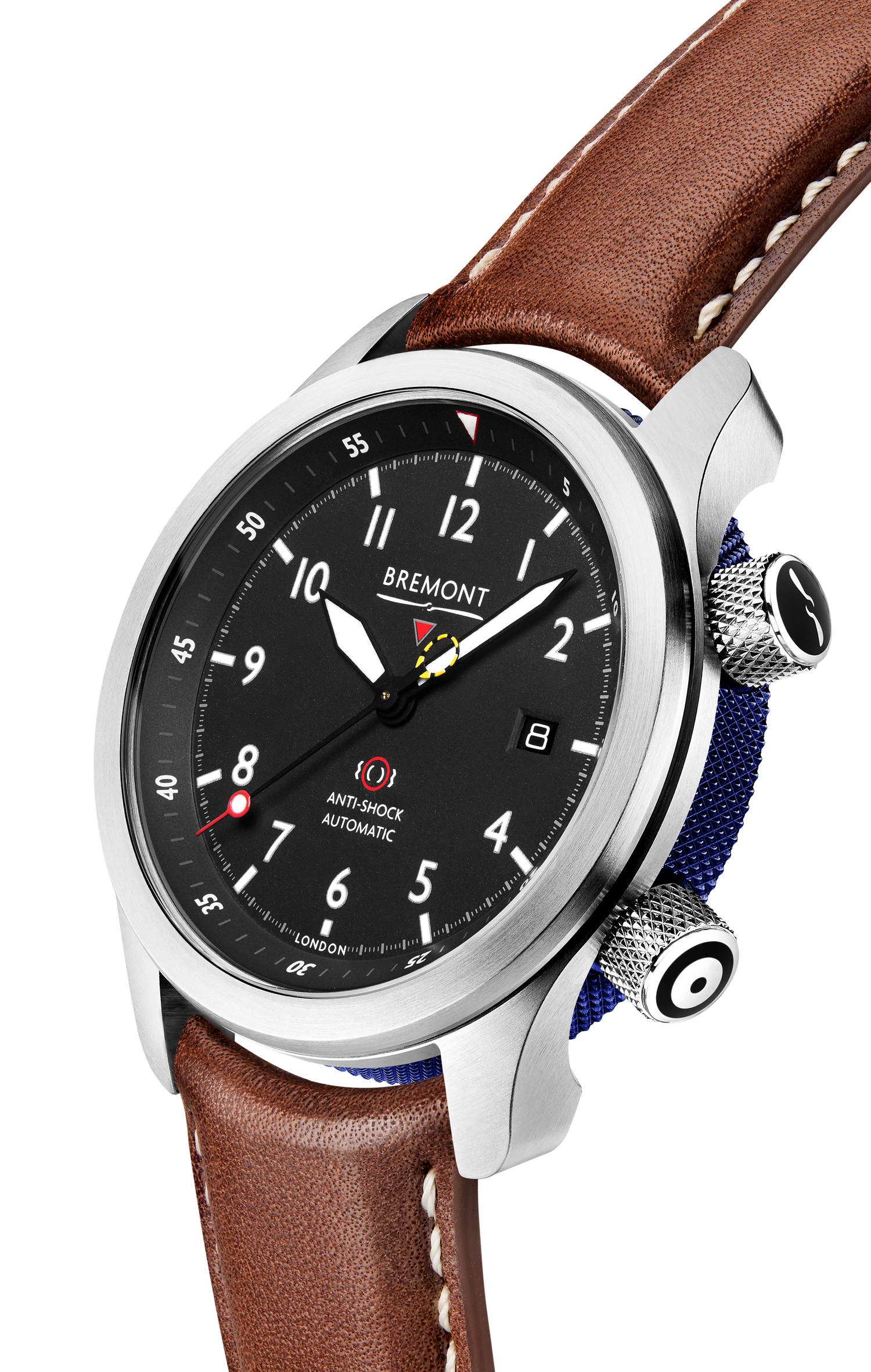 Bremont Watch Company Configurator MBII Custom Stainless Steel, Black Dial with Dark Blue Barrel & Closed Case Back