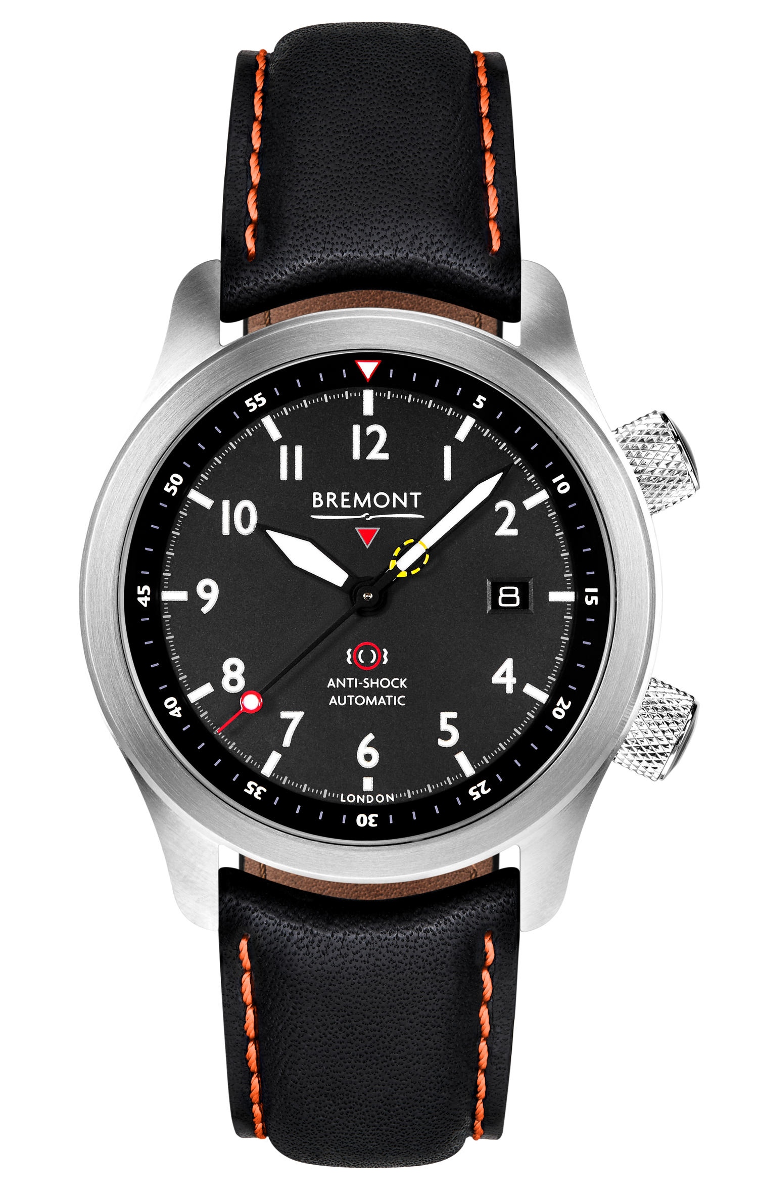 Bremont Watch Company Configurator MBII Custom Stainless Steel, Black Dial with Dark Blue Barrel & Closed Case Back