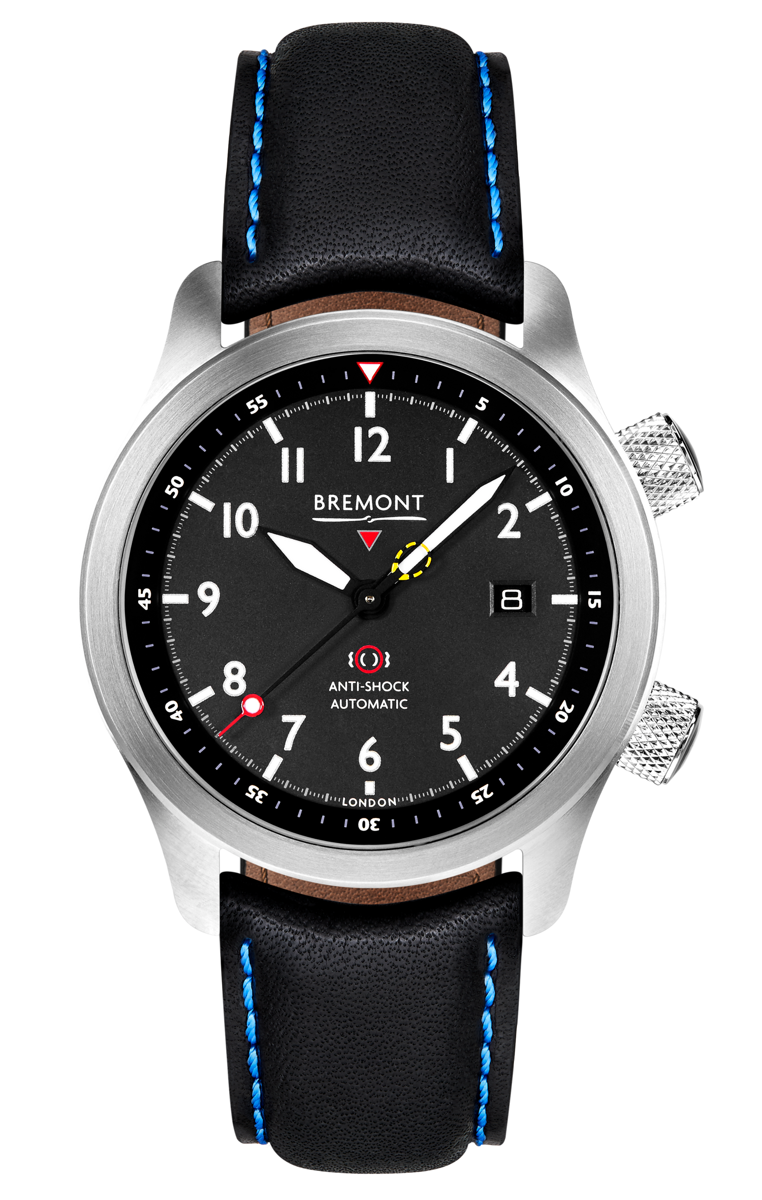 Bremont Watch Company Configurator MBII Custom Stainless Steel, Black Dial with Dark Blue Barrel & Closed Case Back
