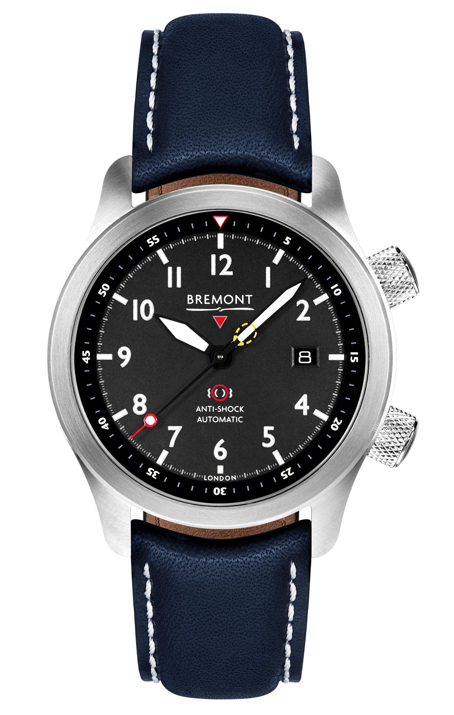Bremont Watch Company Configurator MBII Custom Stainless Steel, Black Dial with Dark Blue Barrel & Closed Case Back