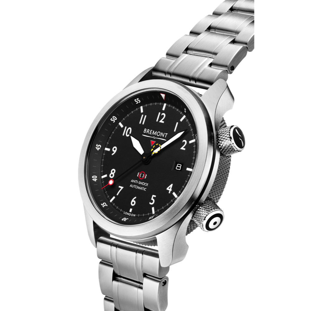 Bremont Watch Company Configurator MBII Custom Stainless Steel, Black Dial with Titanium Barrel & Closed Case Back