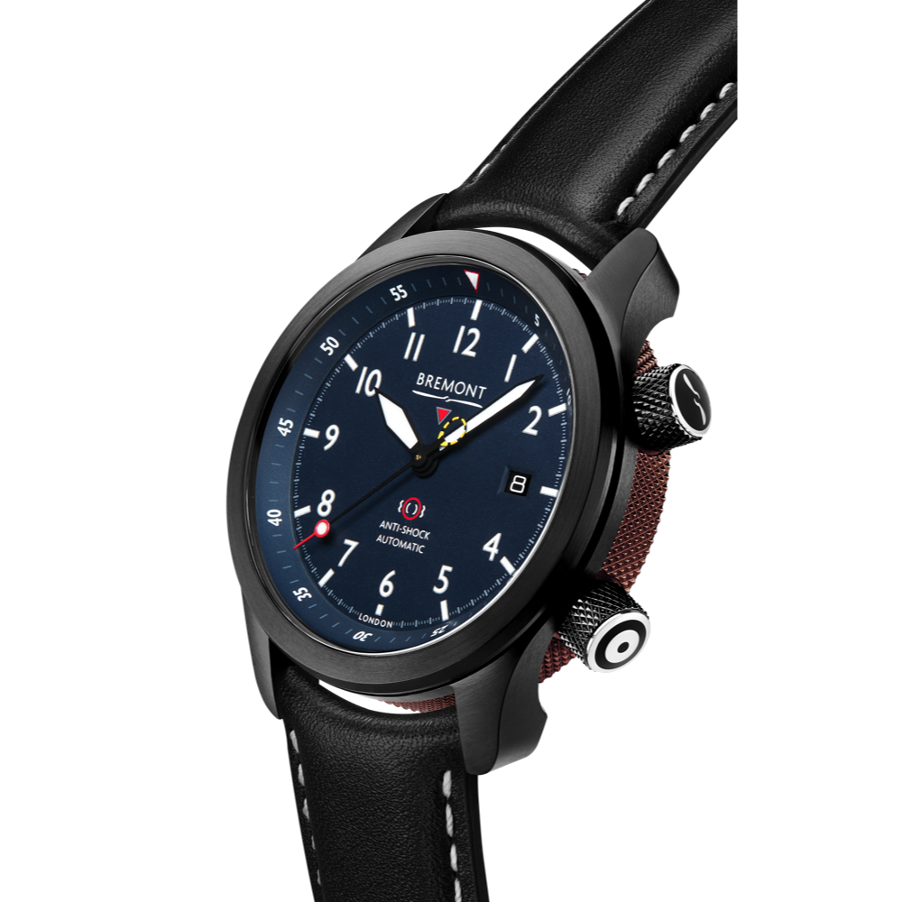 Bremont Watch Company Configurator MBII Custom DLC, Blue Dial with Anthracite Barrel & Open Case Back