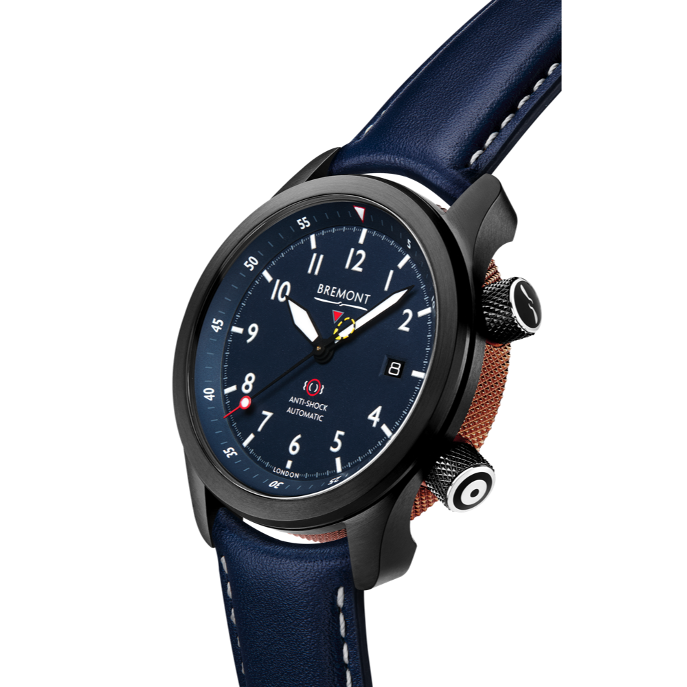 Bremont Watch Company Configurator MBII Custom DLC, Blue Dial with Bronze Barrel & Closed Case Back