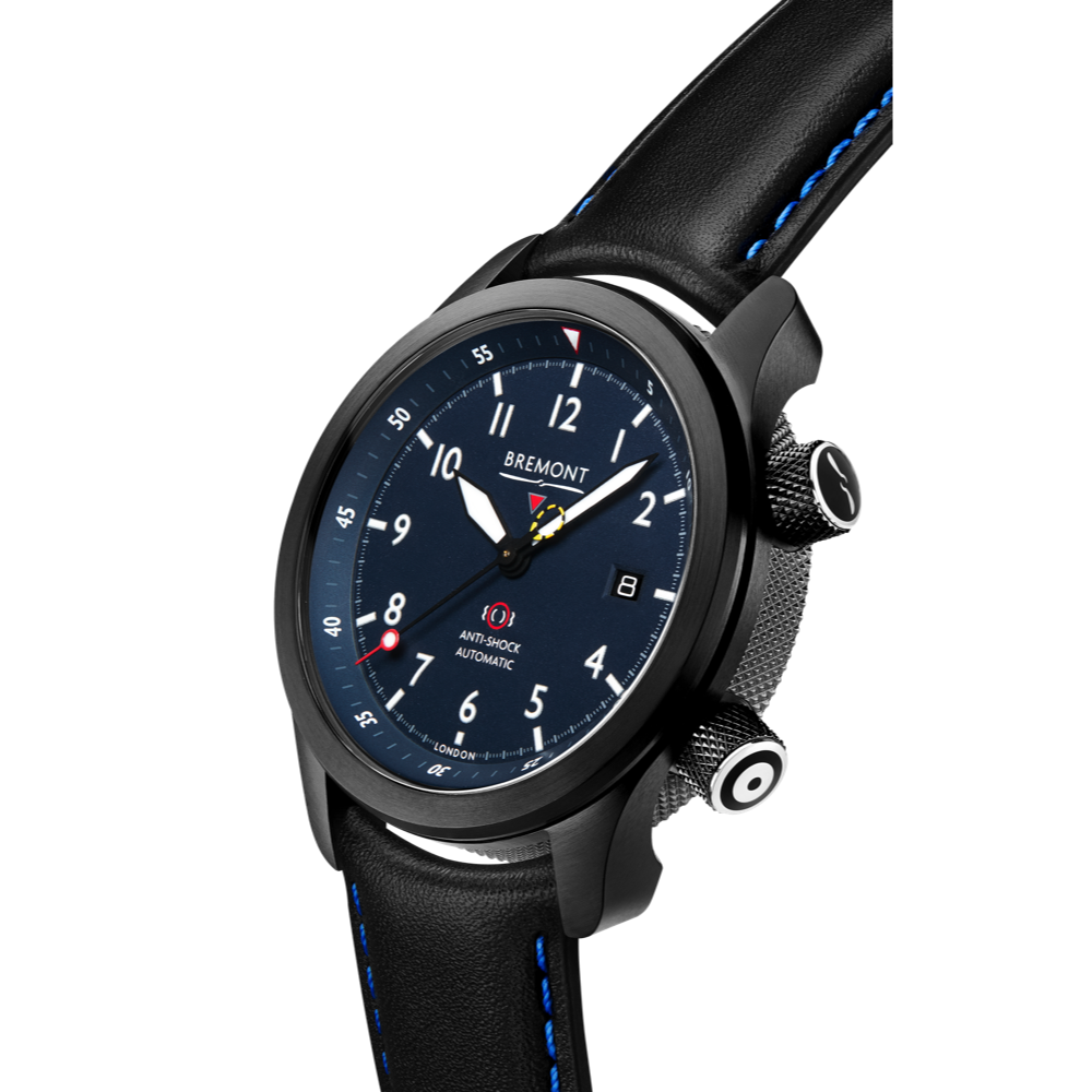 Bremont Watch Company Configurator MBII Custom DLC, Blue Dial with Titanium Barrel & Closed Case Back