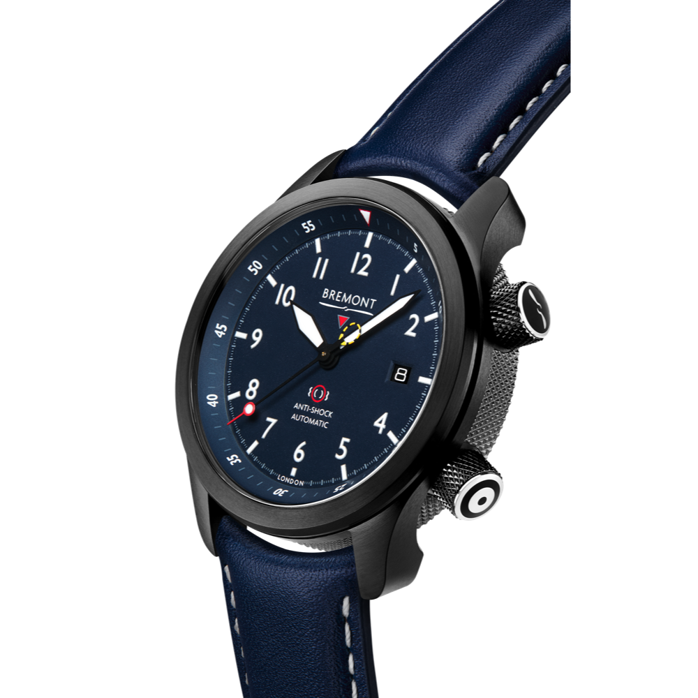 Bremont Watch Company Configurator MBII Custom DLC, Blue Dial with Titanium Barrel & Open Case Back