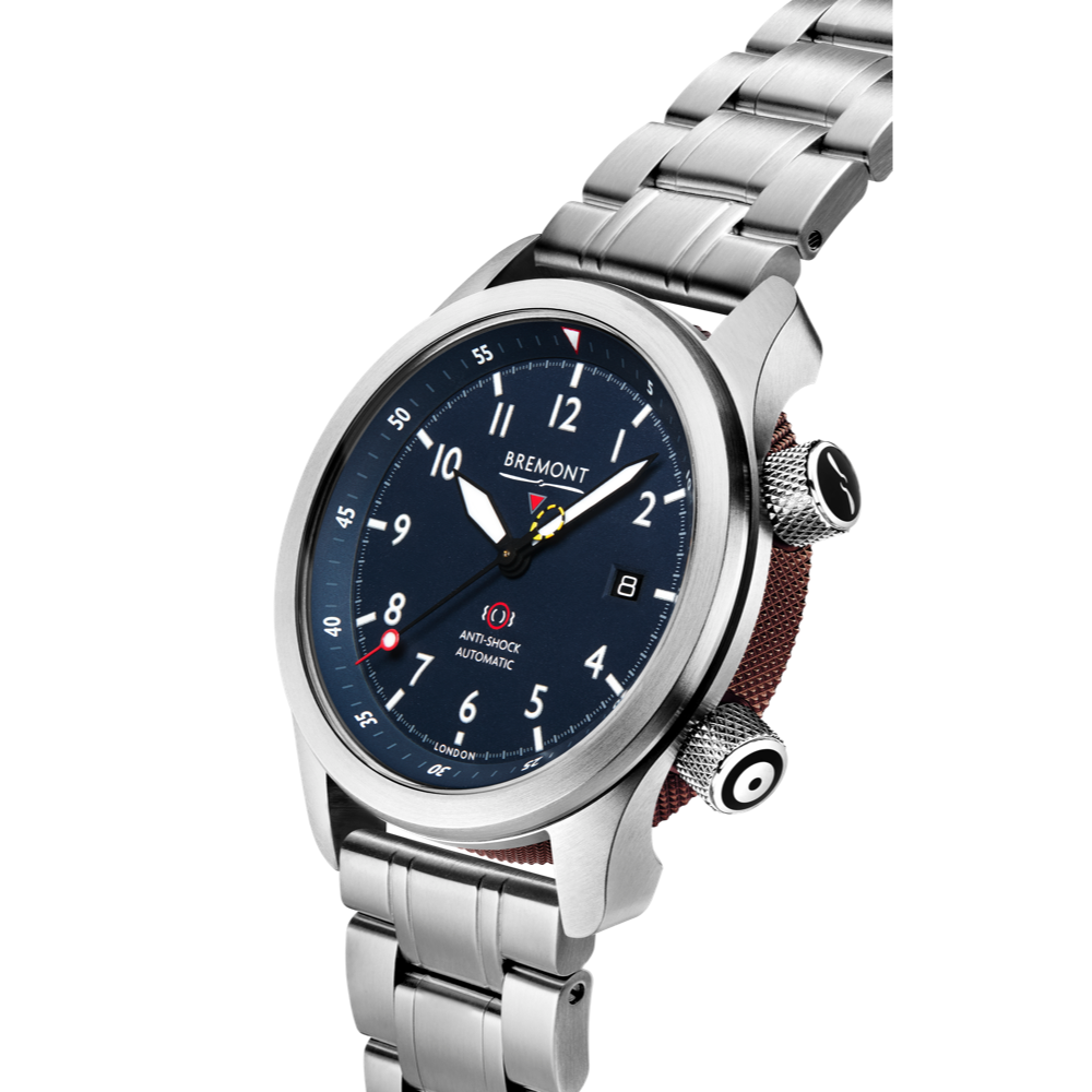 Bremont Watch Company Configurator MBII Custom Stainless Steel, Blue Dial with Anthracite Barrel & Closed Case Back