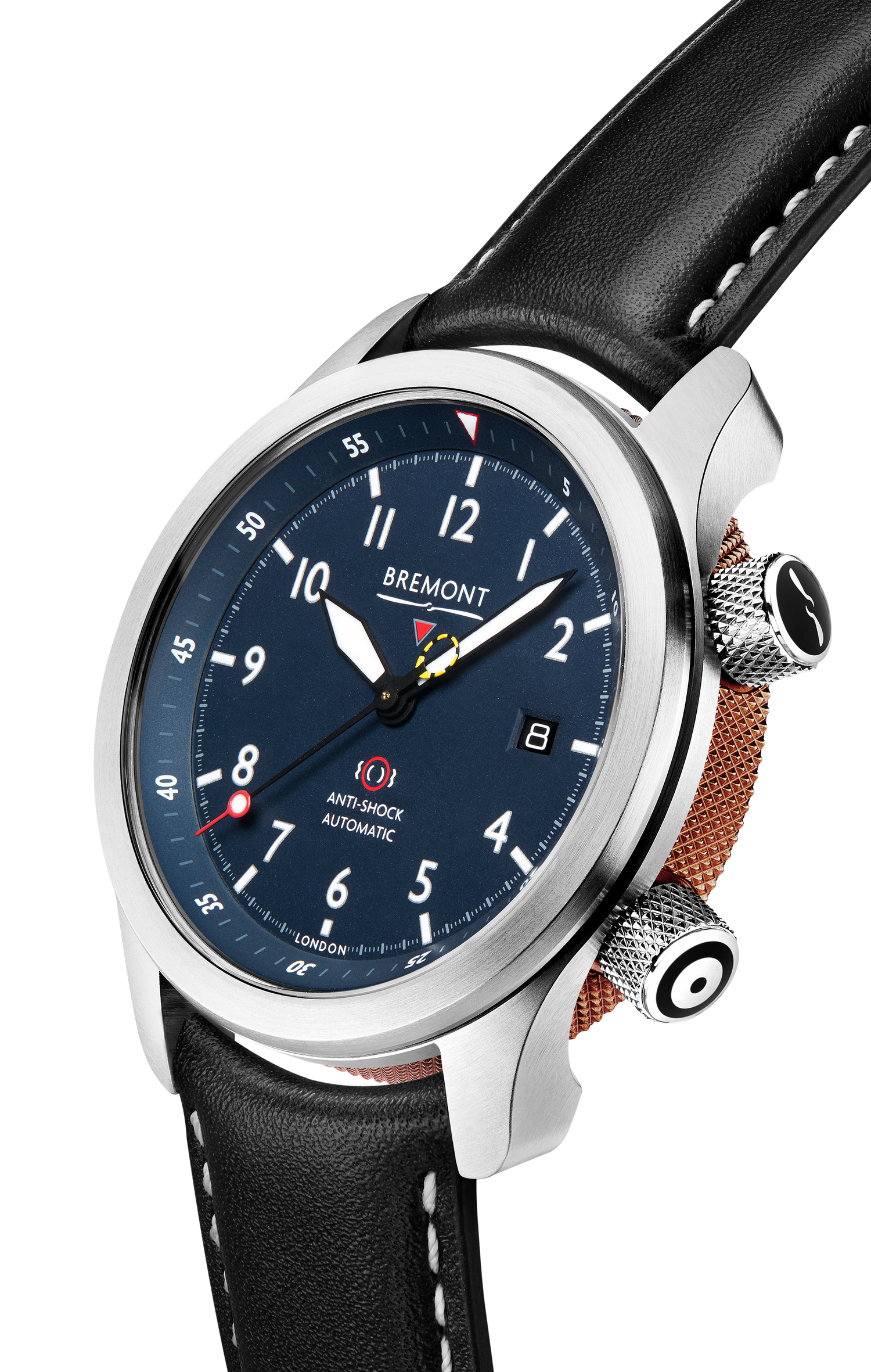 Bremont Watch Company Configurator MBII Custom Stainless Steel, Blue Dial with Bronze Barrel & Closed Case Back