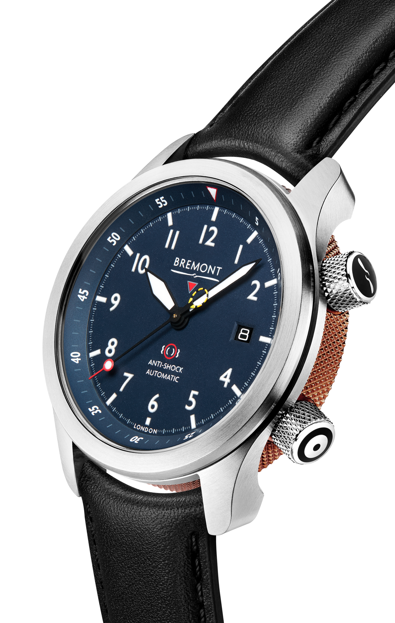 Bremont Watch Company Configurator MBII Custom Stainless Steel, Blue Dial with Bronze Barrel & Closed Case Back