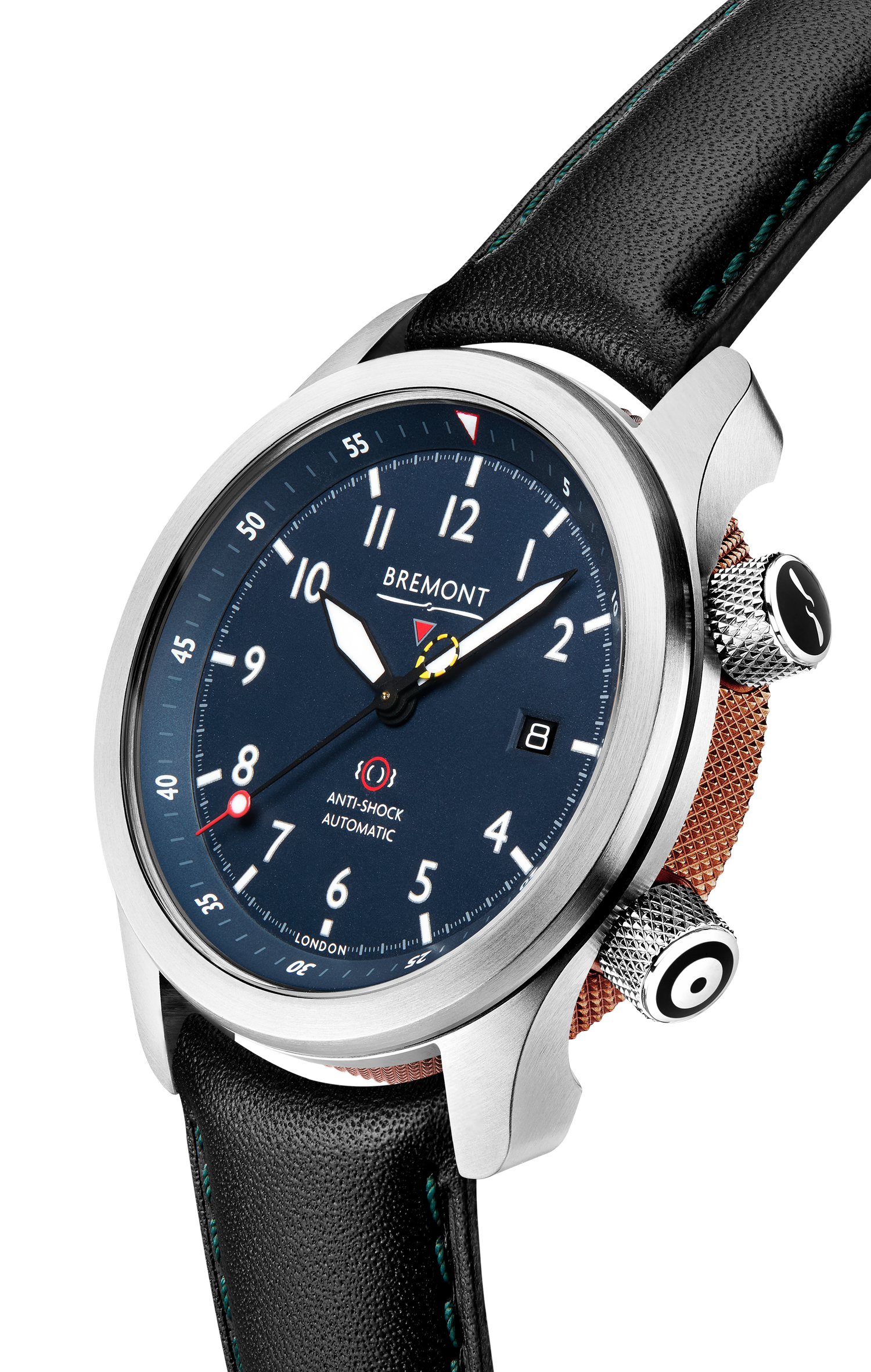 Bremont Watch Company Configurator MBII Custom Stainless Steel, Blue Dial with Bronze Barrel & Closed Case Back