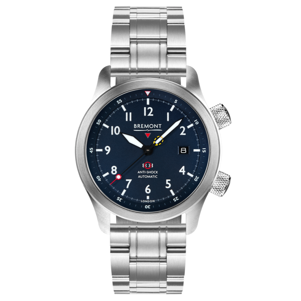 Bremont Watch Company Configurator Stainless Steel / Regular / Deployment Clasp MBII Custom Stainless Steel, Blue Dial with Anthracite Barrel & Closed Case Back