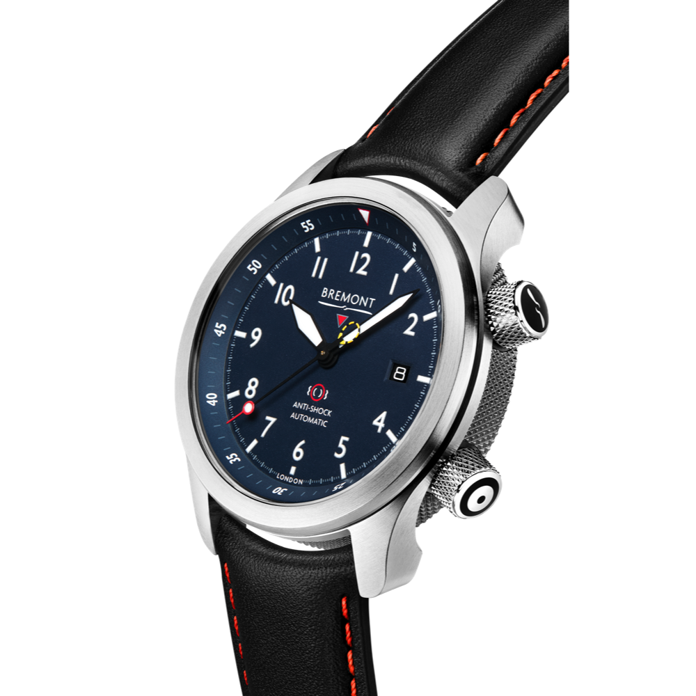 Bremont Watch Company Configurator MBII Custom Stainless Steel, Blue Dial with Titanium Barrel & Closed Case Back