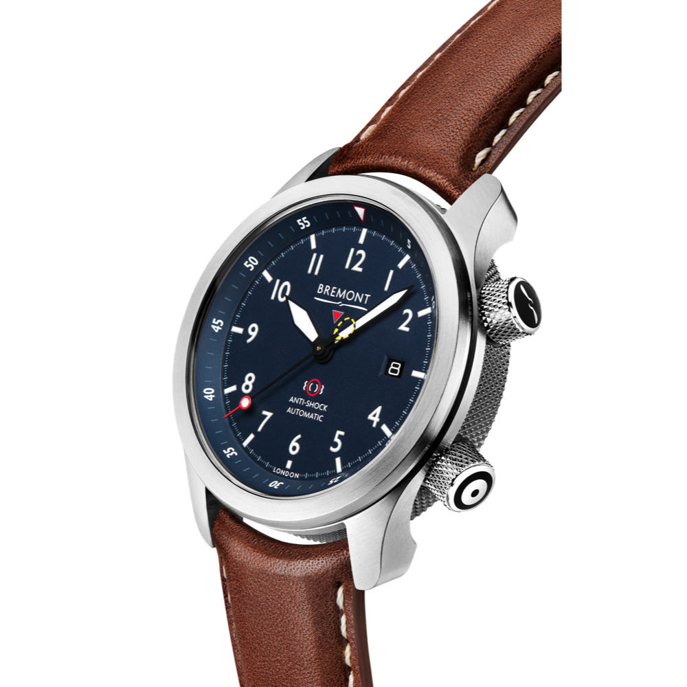 Bremont Watch Company Configurator MBII Custom Stainless Steel, Blue Dial with Titanium Barrel & Open Case Back