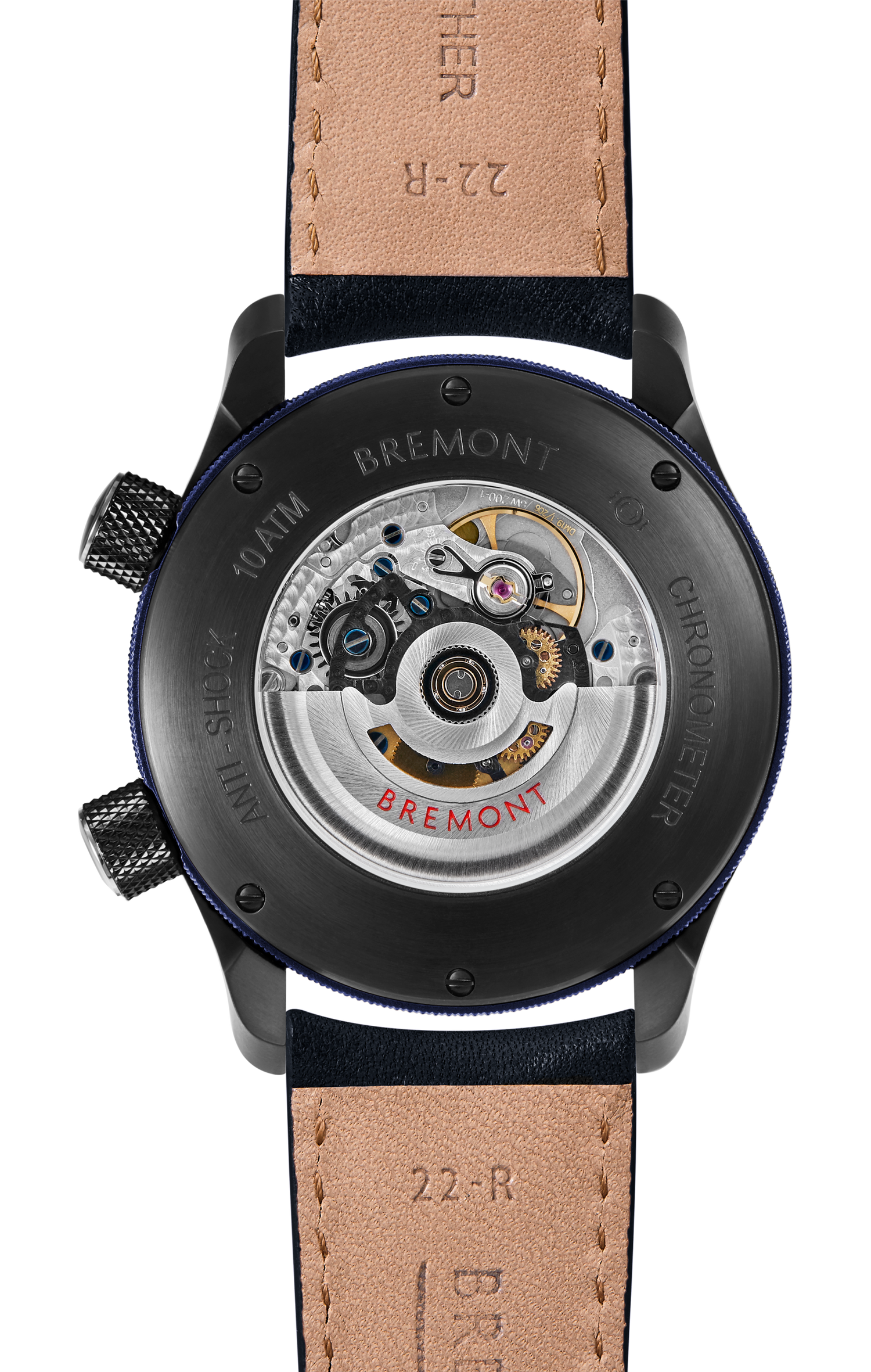 Bremont Watch Company Configurator MBII Custom DLC, Black Dial with Dark Blue Barrel & Open Case Back