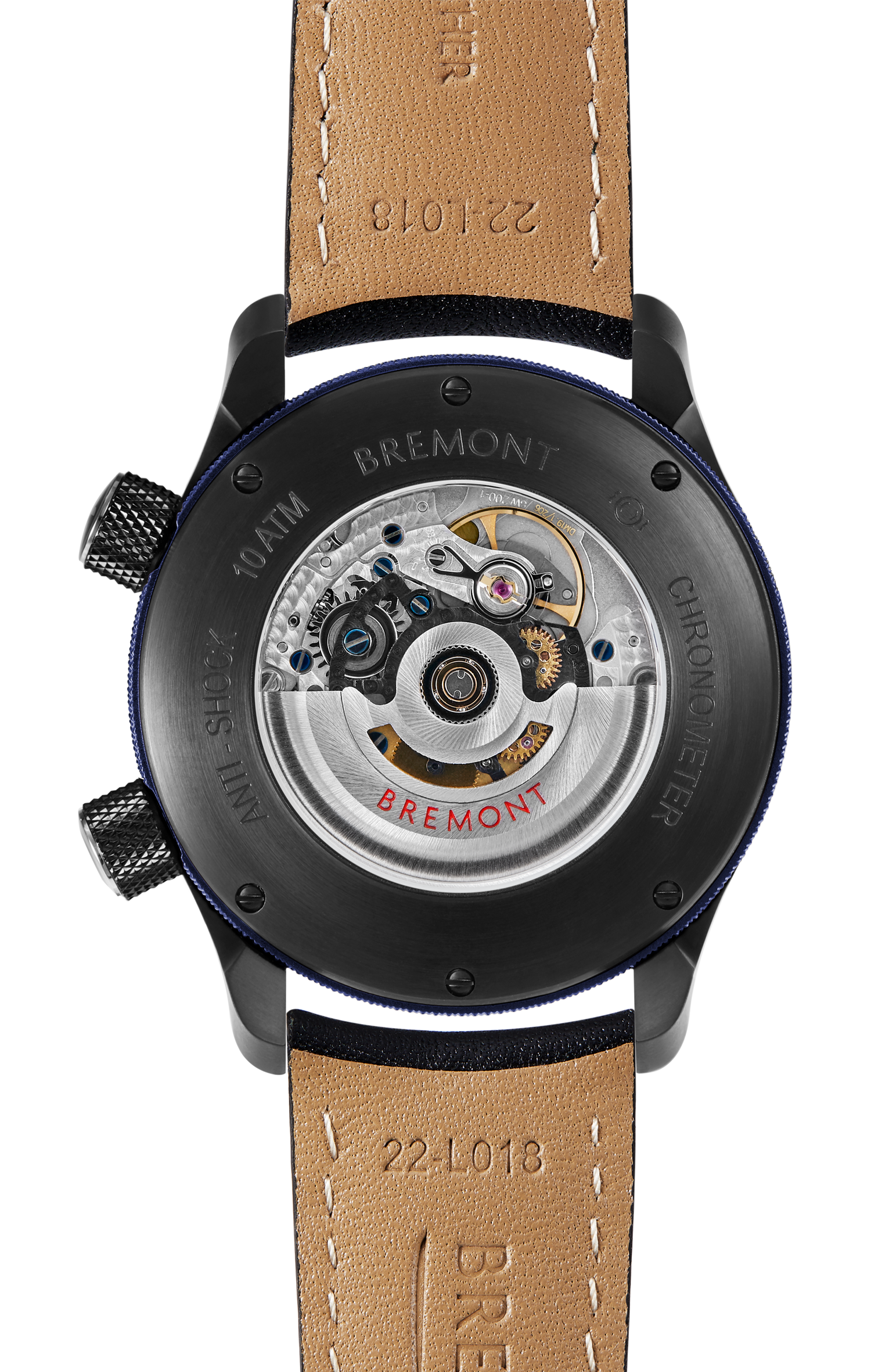 Bremont Watch Company Configurator MBII Custom DLC, Black Dial with Dark Blue Barrel & Open Case Back