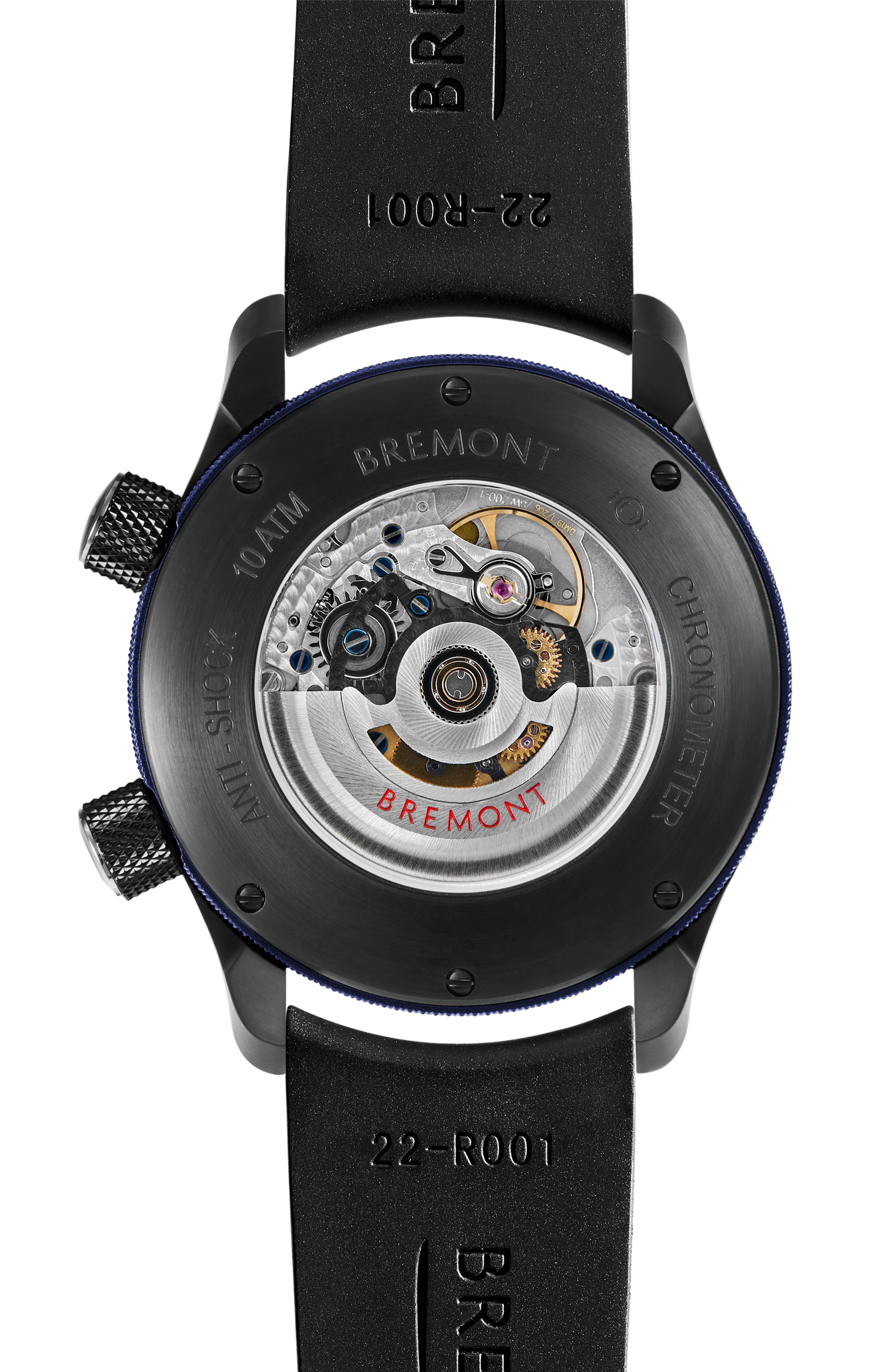 Bremont Watch Company Configurator MBII Custom DLC, Black Dial with Dark Blue Barrel & Open Case Back