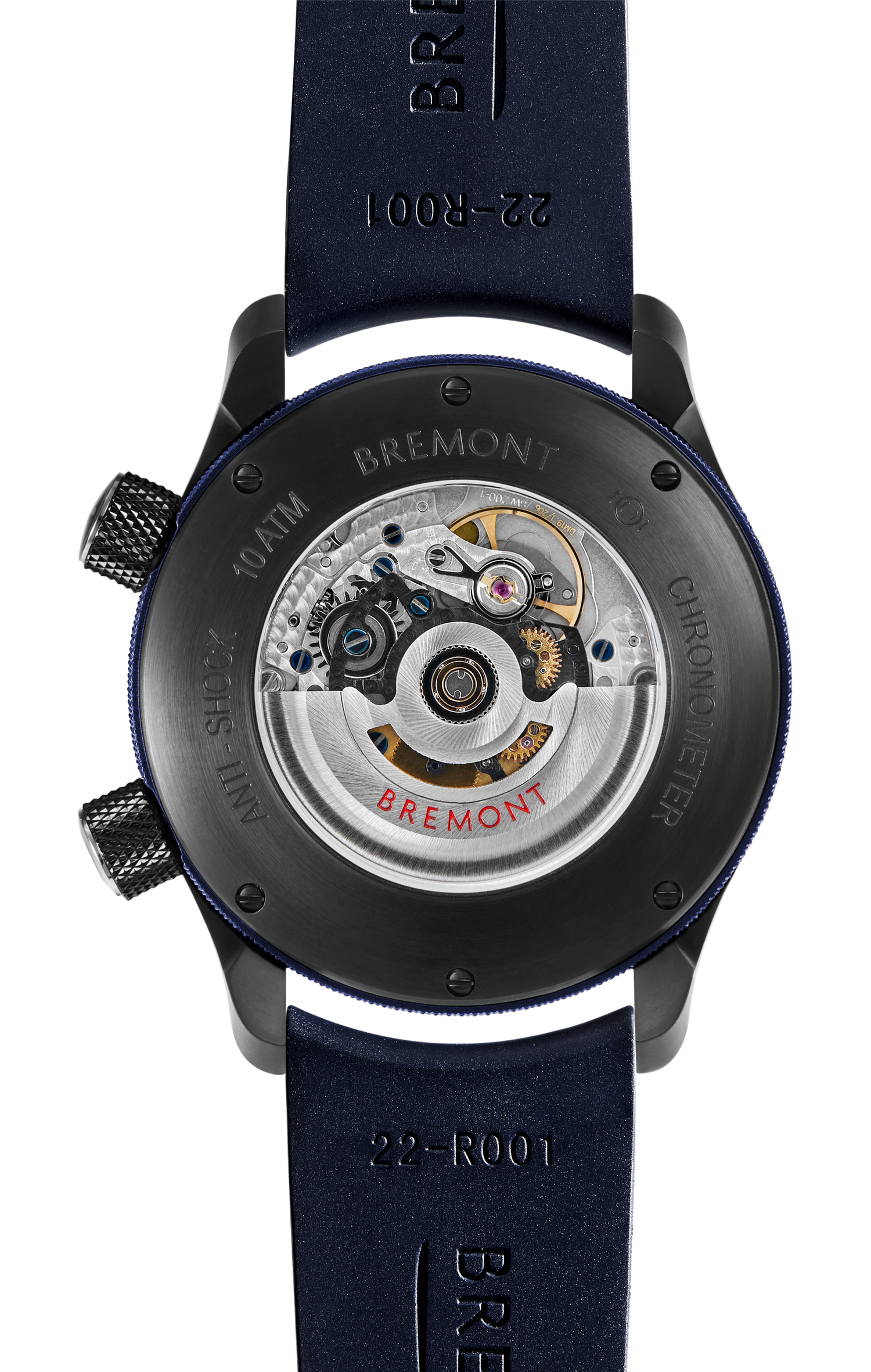 Bremont Watch Company Configurator MBII Custom DLC, Black Dial with Dark Blue Barrel & Open Case Back