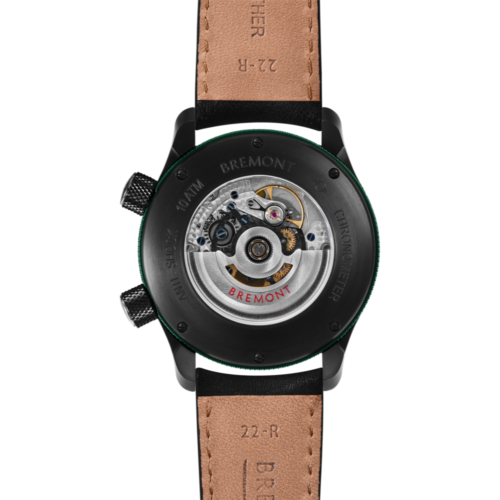 Bremont Watch Company Configurator MBII Custom DLC, White Dial with Green Barrel & Open Case Back