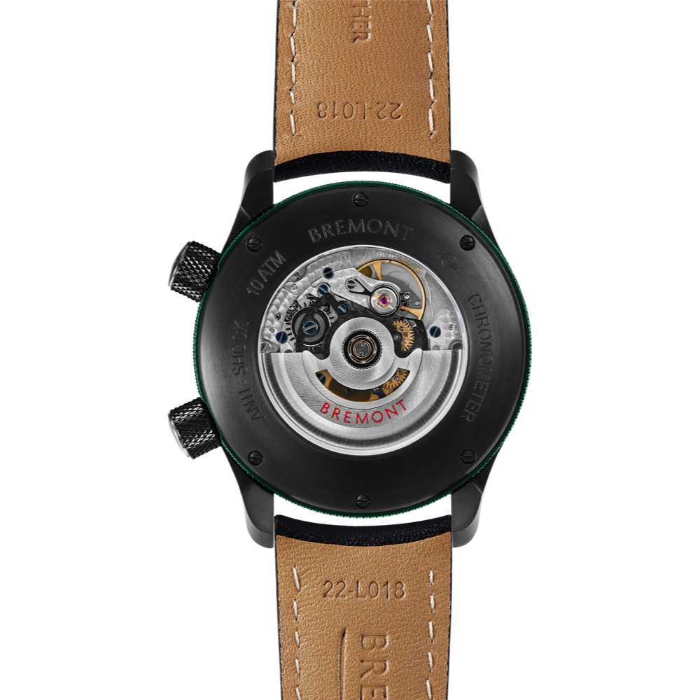 Bremont Watch Company Configurator MBII Custom DLC, White Dial with Green Barrel & Open Case Back
