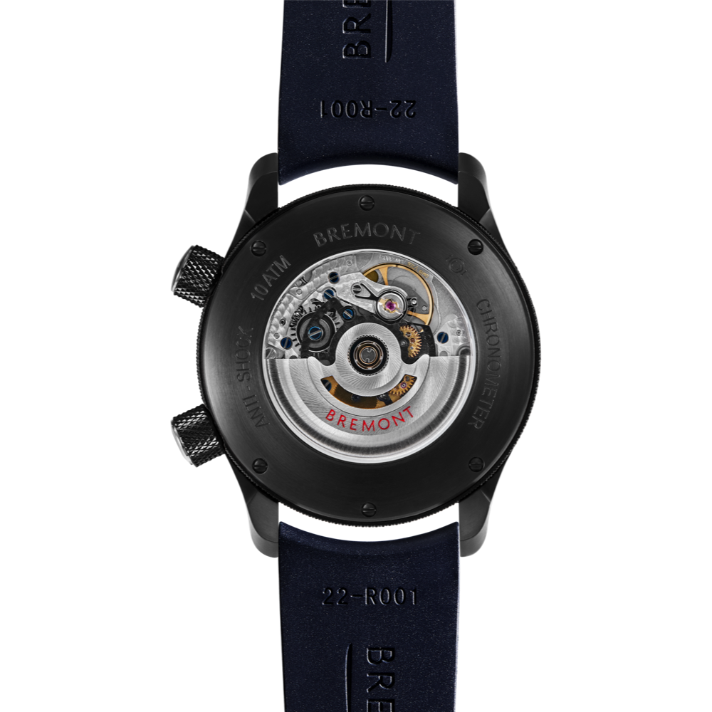 Bremont Watch Company Configurator MBII Custom DLC, Blue Dial with Jet Barrel & Open Case Back