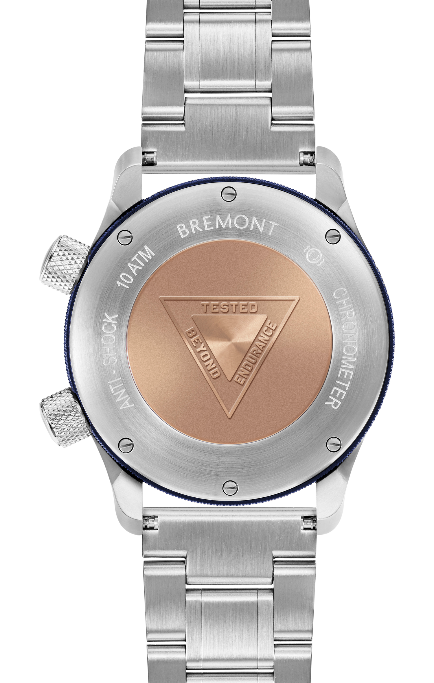 Bremont Watch Company Configurator MBII Custom Stainless Steel, Black Dial with Dark Blue Barrel & Closed Case Back