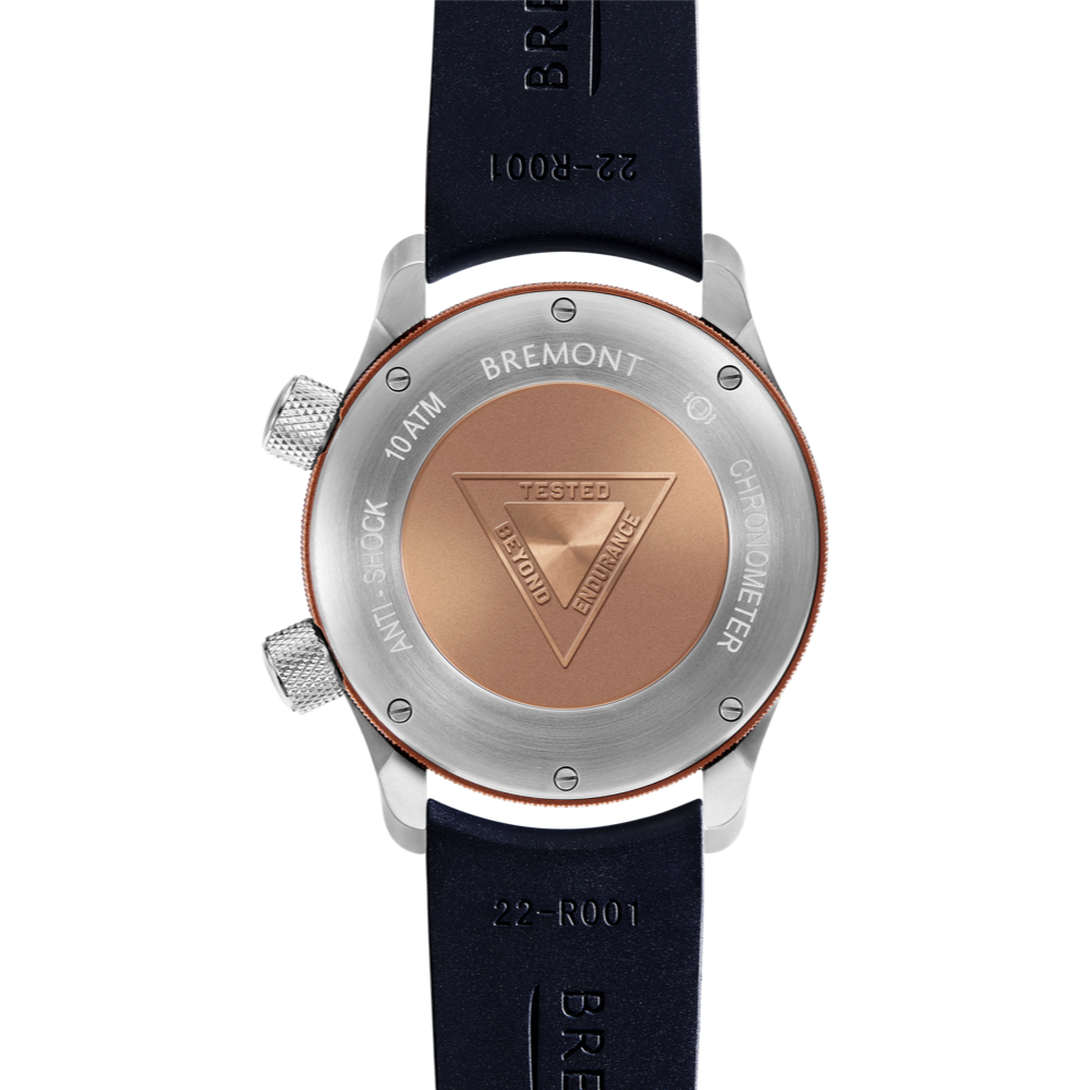 Bremont Watch Company Configurator MBII Custom Stainless Steel, White Dial with Bronze Barrel & Closed Case Back