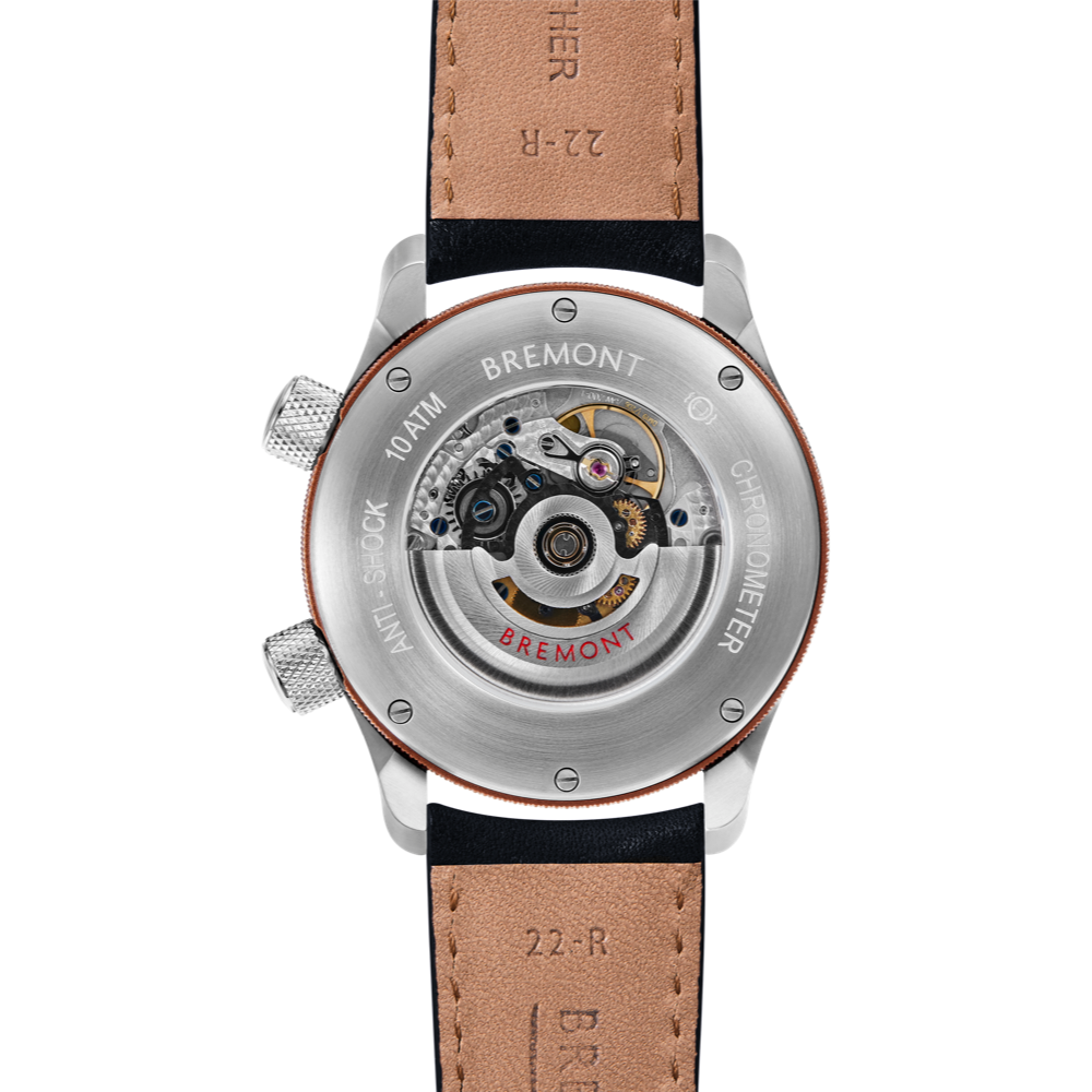 Bremont Watch Company Configurator MBII Custom Stainless Steel, Blue Dial with Bronze Barrel & Open Case Back