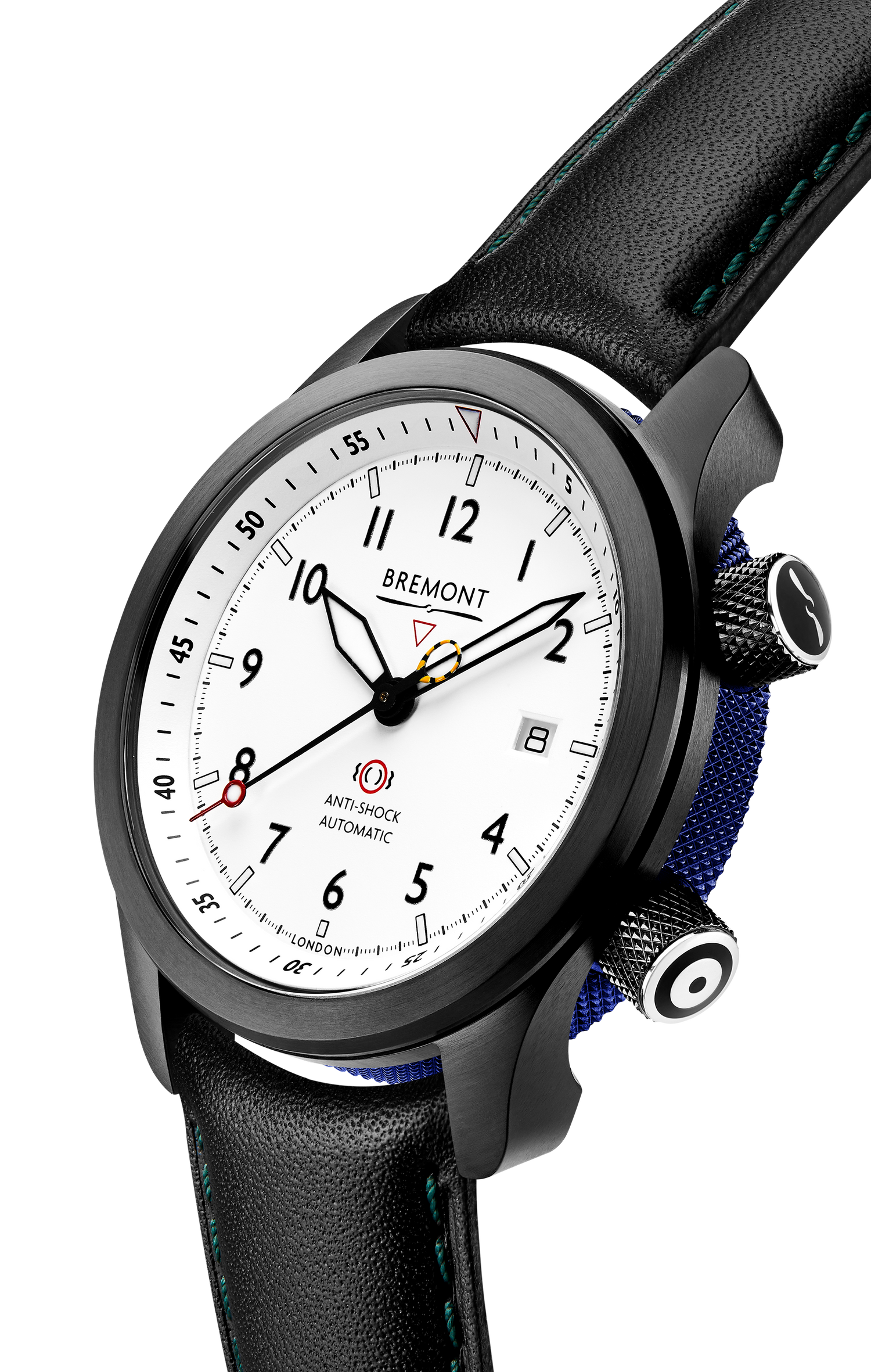 Bremont Watch Company Configurator MBII Custom DLC, White Dial with Dark Blue Barrel & Open Case Back