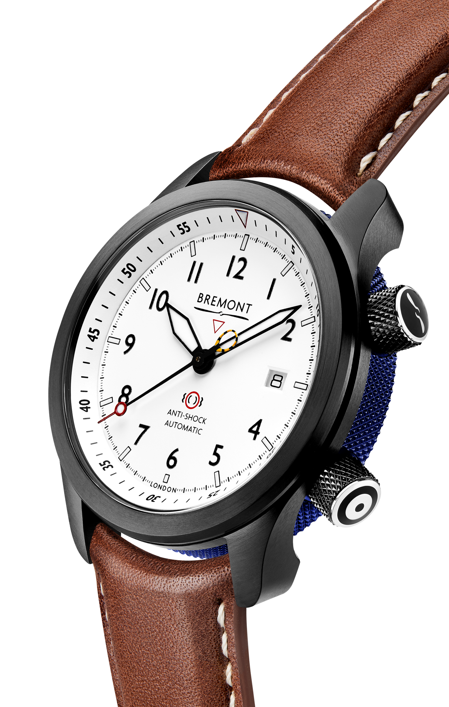 Bremont Watch Company Configurator MBII Custom DLC, White Dial with Dark Blue Barrel & Open Case Back