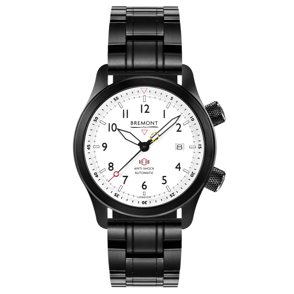 Bremont Watch Company Configurator DLC Strap / Regular / Deployment Clasp MBII Custom DLC, White Dial with Yellow Barrel & Open Case Back