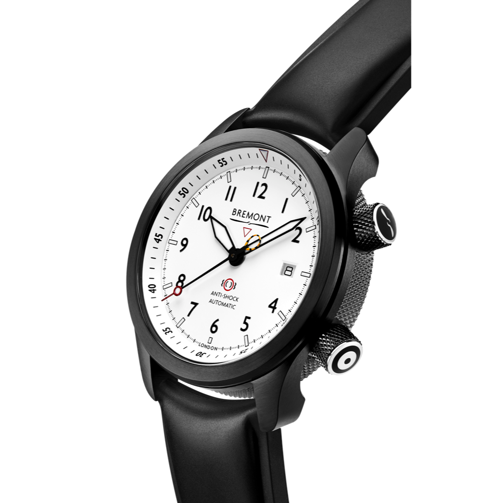 Bremont Watch Company Configurator MBII Custom DLC, White Dial with Titanium Barrel & Open Case Back