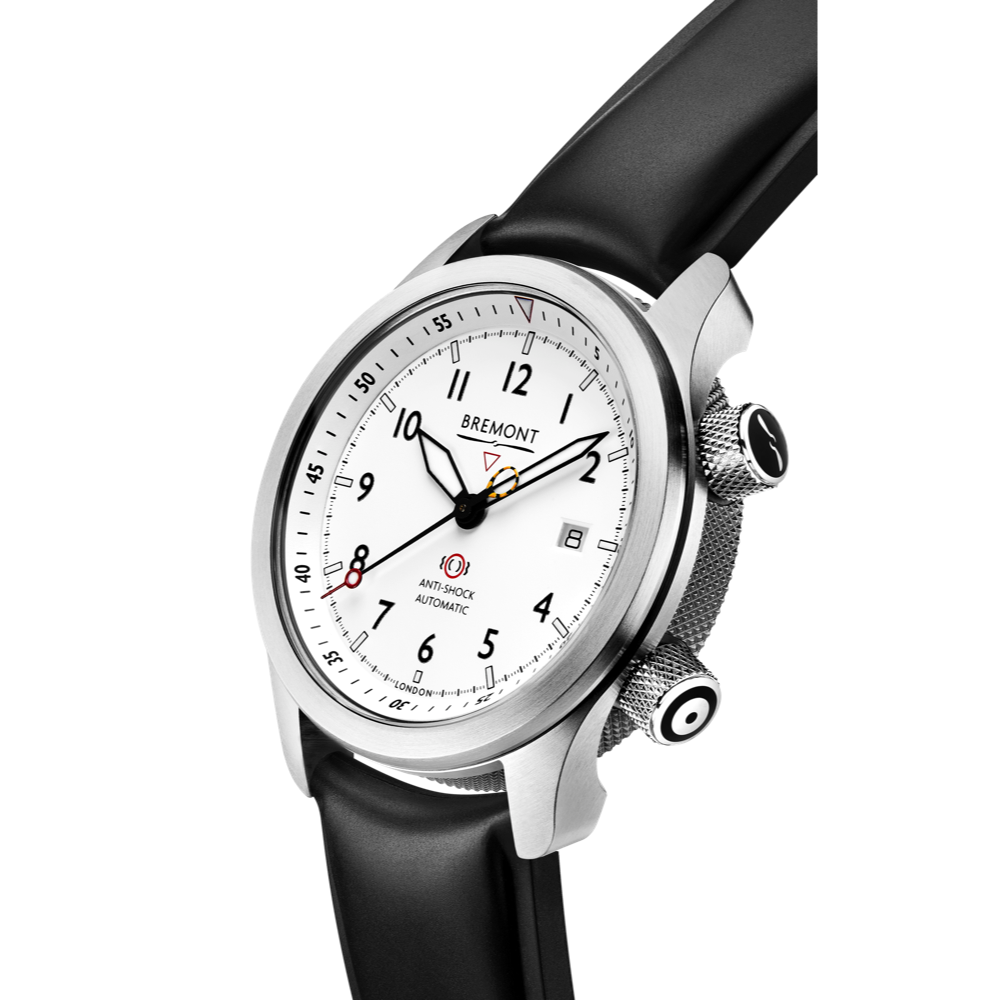 Bremont Watch Company Configurator MBII Custom Stainless Steel, White Dial with Titanium Barrel & Closed Case Back